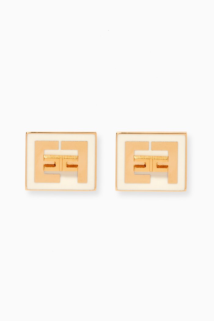 

Logo Earrings with Enamel, Neutral