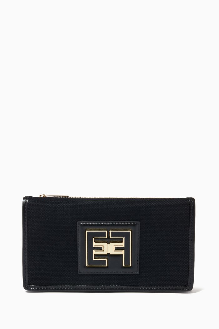 

Logo Wallet in Canvas, Black