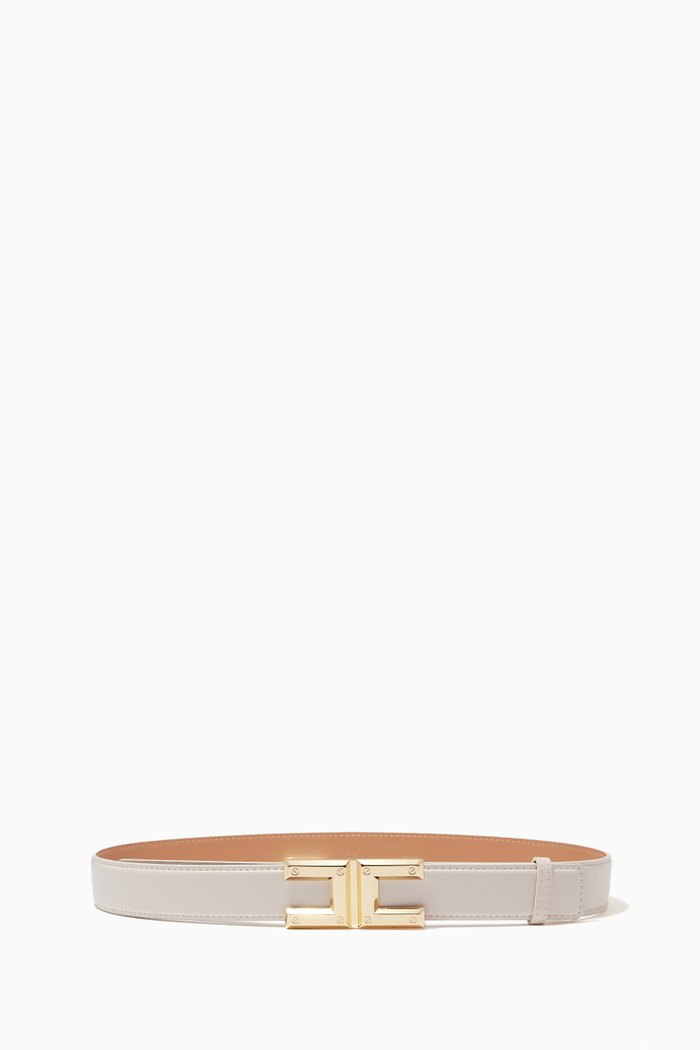 

Logo Belt in Faux Leather, Neutral