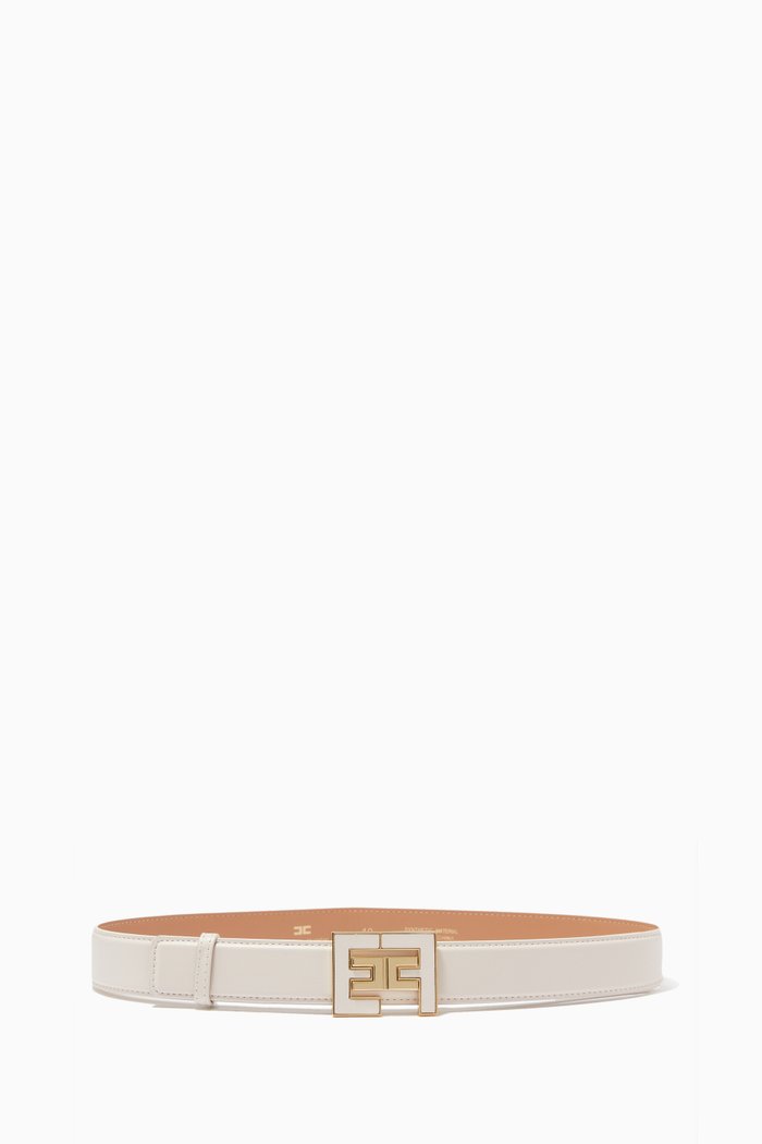 

Logo Belt in Faux Leather, Brown