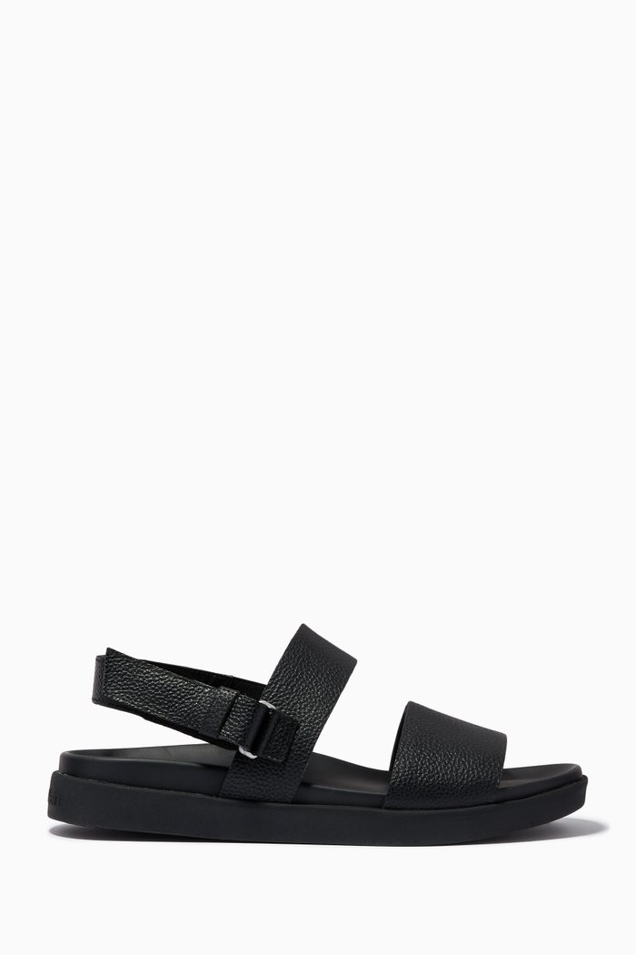 City Sandals in Leather, Black