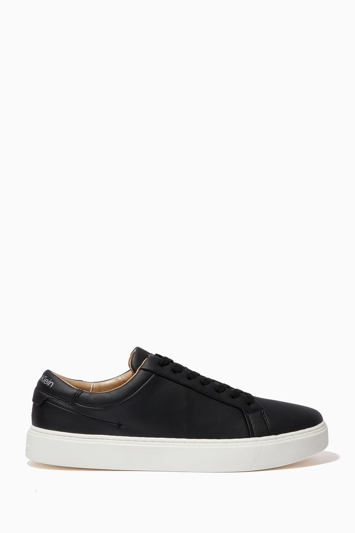 

Low-top Sneakers in Vegan Leather, Black