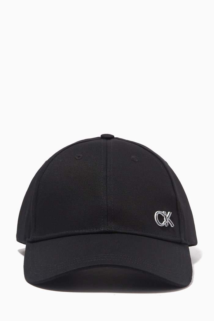 

Outlined Logo Cap in Organic Cotton Twill, Black
