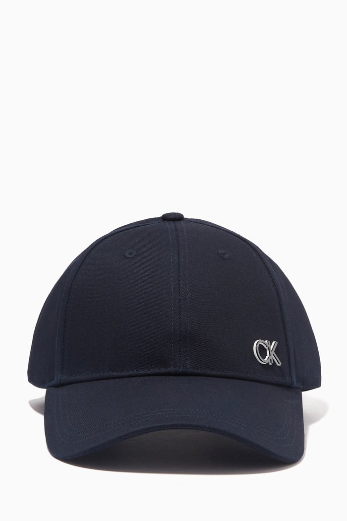 

Outlined Logo Cap in Organic Cotton Twill, Blue