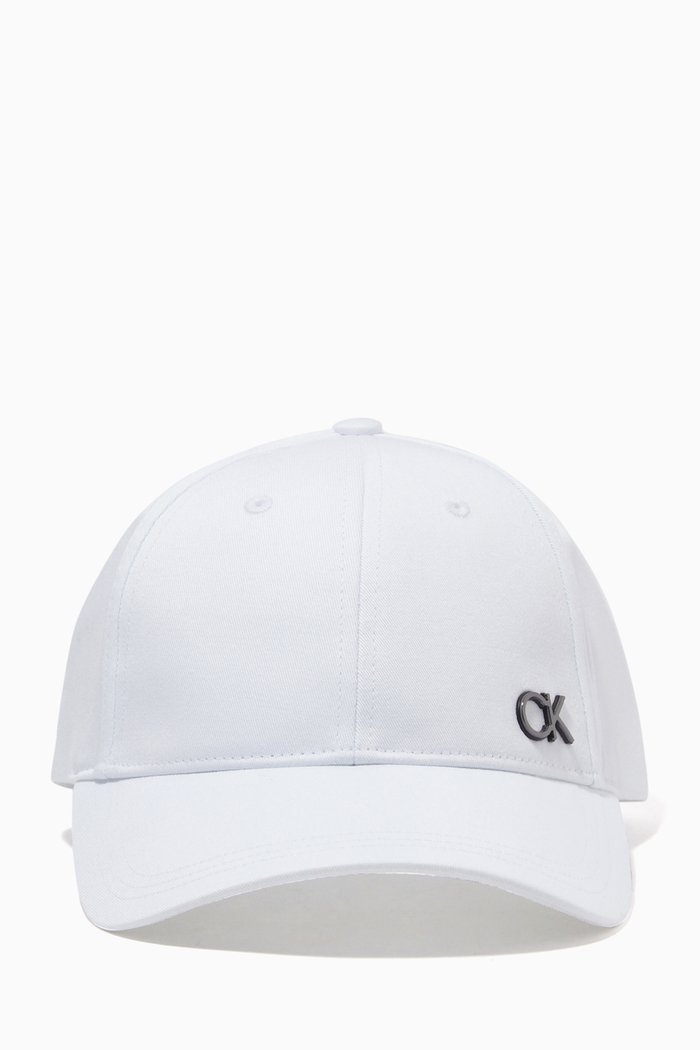 

Outlined Logo Cap in Organic Cotton Twill, White