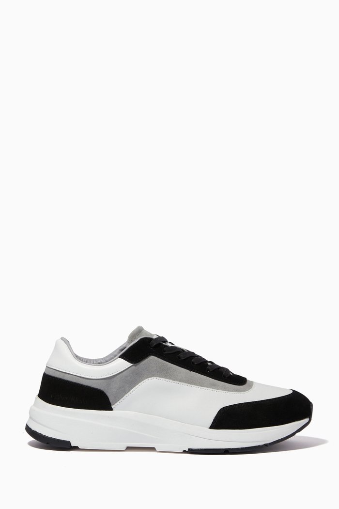 

Colour-block Sneakers in Leather & Suede, Multicolour