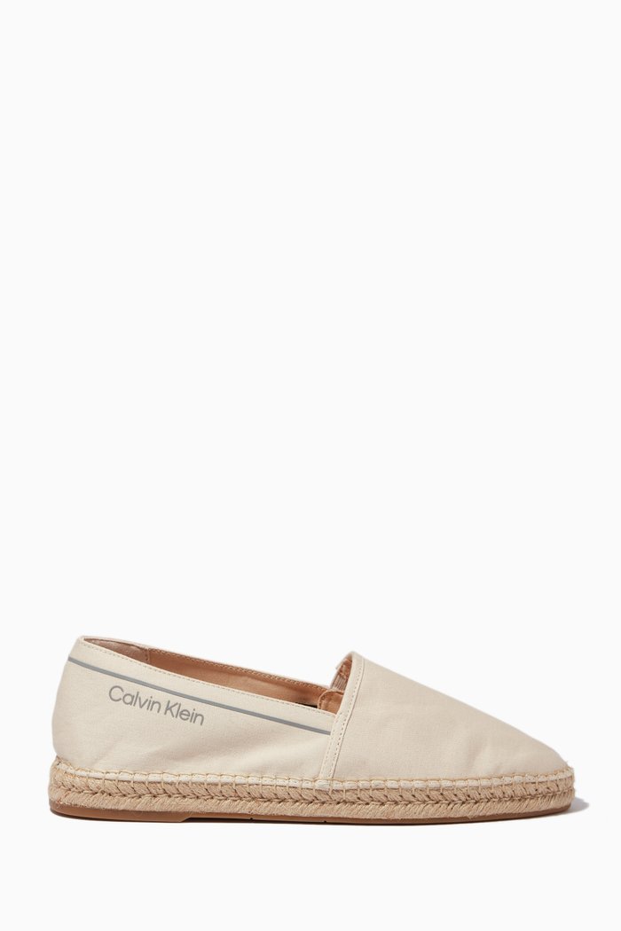 Espadrilles in Recycled Cotton Canvas, Neutral