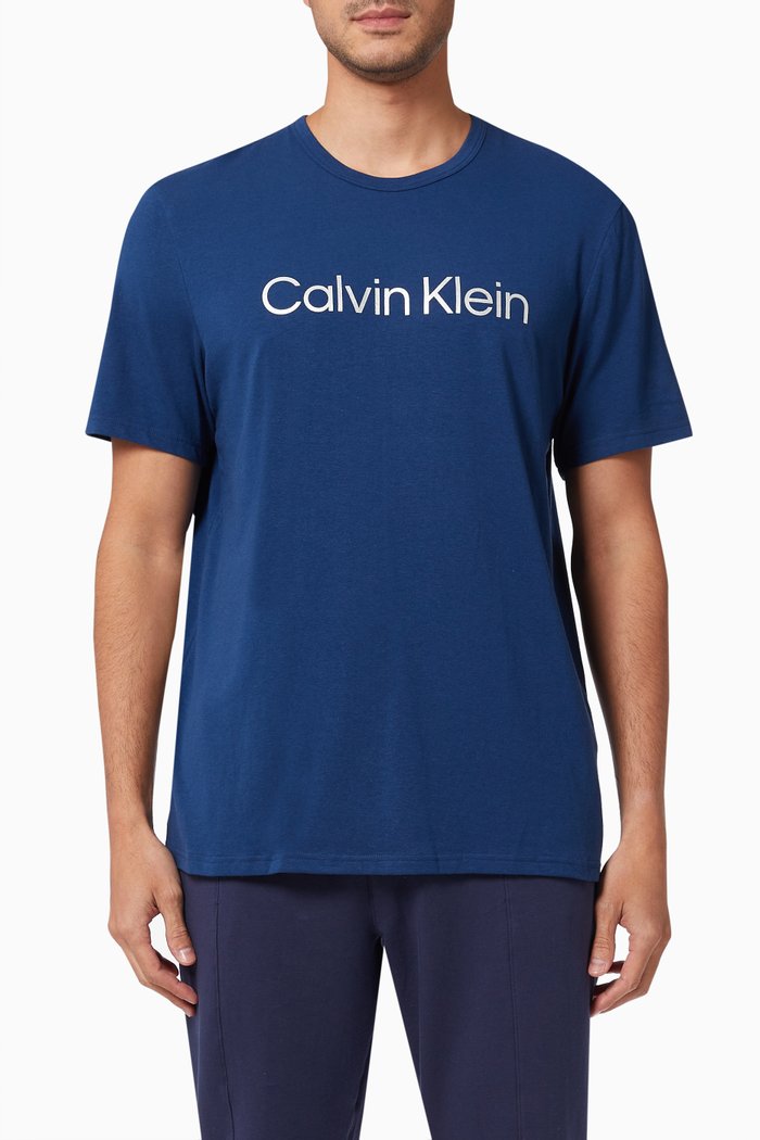 

Logo T-Shirt in Cotton Blend, Blue