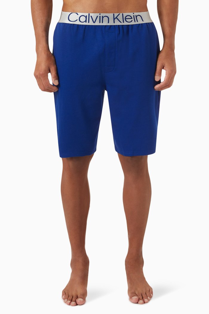 

Lounge Shorts in Cotton Blend, Blue