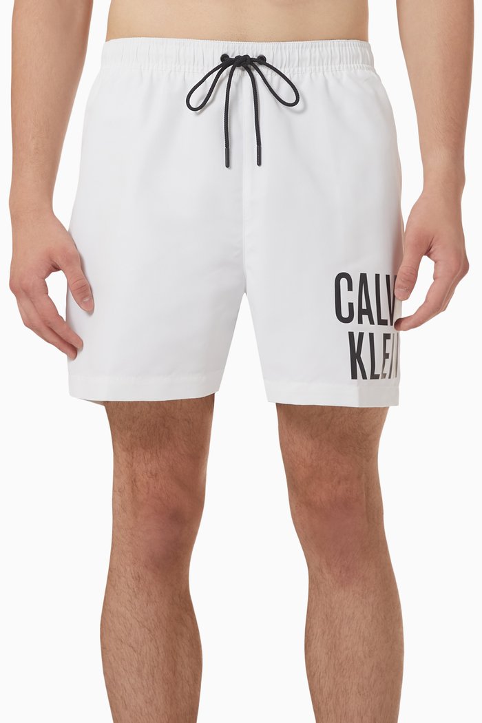

Medium Drawstring Swim Shorts, White