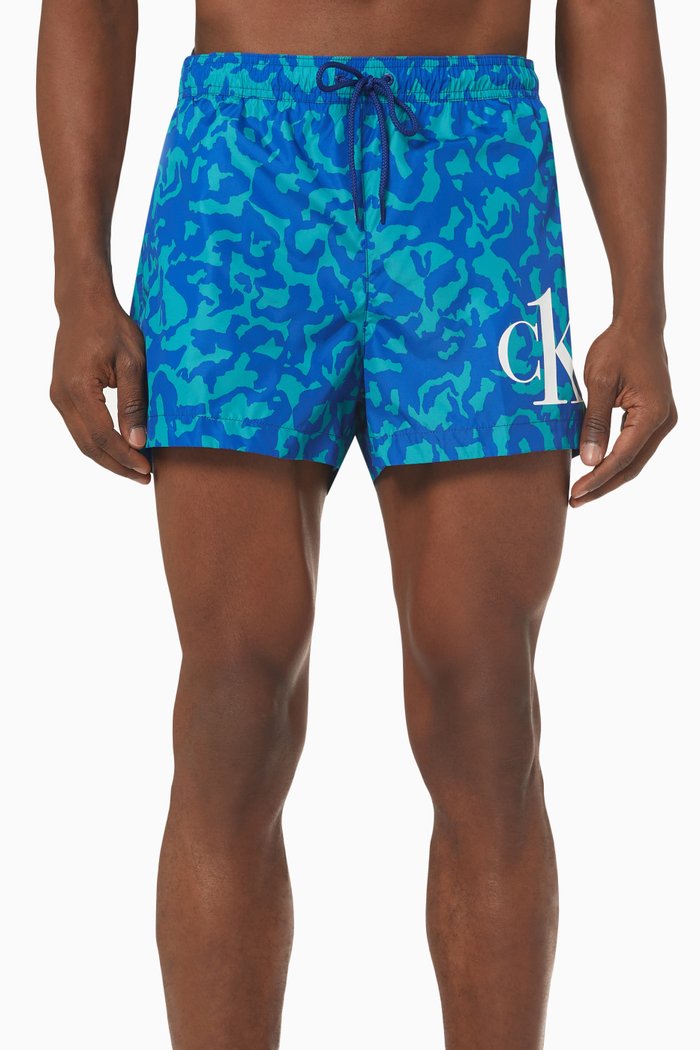 

Short Drawstring Swim Shorts, Blue