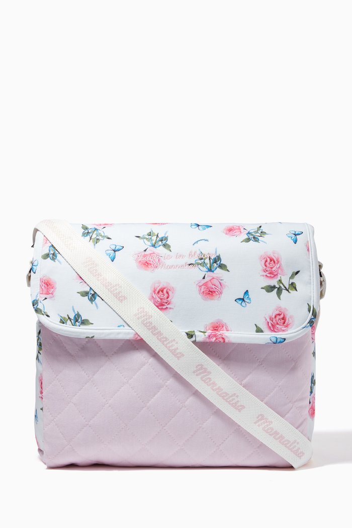 

Floral Baby Changing Bag in Nylon, Pink