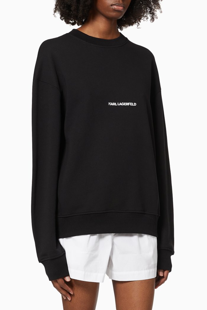 

Logo Sweatshirt in Organic Cotton Fleece, Black