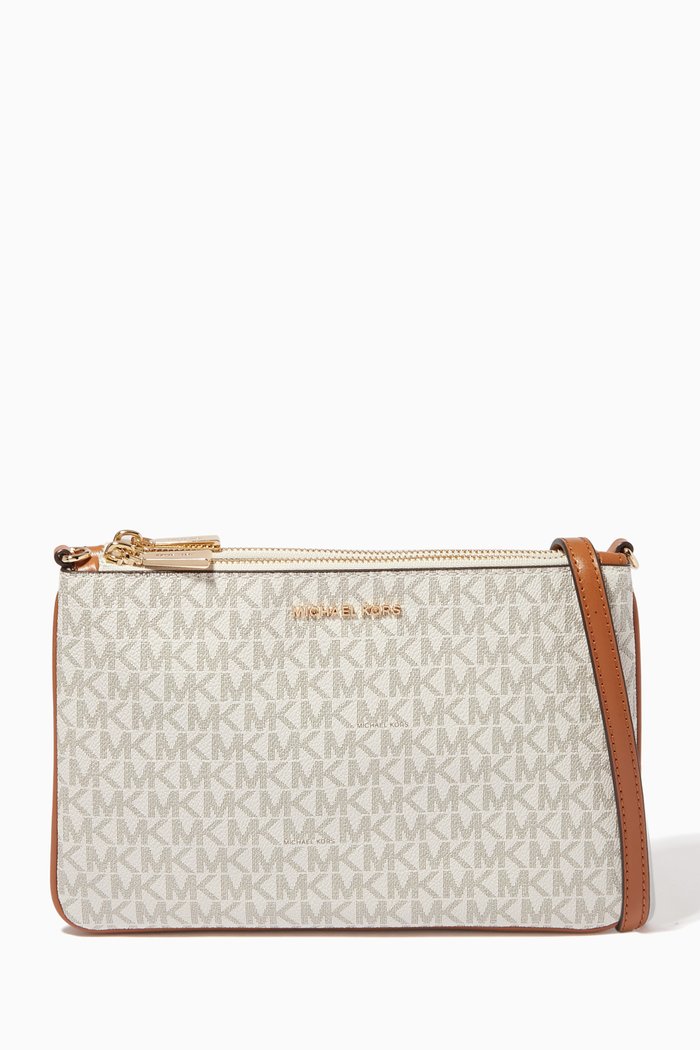 

Jet Set Crossbody Bag in Logo Canvas, White
