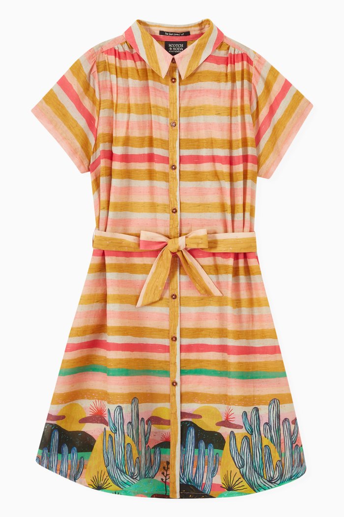 

Abel Mac Print Dress in Organic Cotton, Multicolour