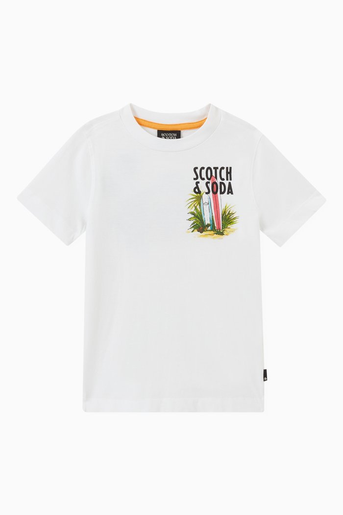 

Logo Artwork Print T-Shirt in Organic Cotton, White