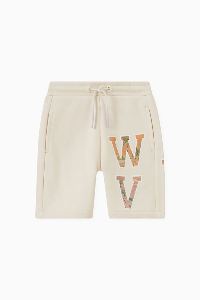 

WAVE Artwork Print Shorts in Cotton, Neutral