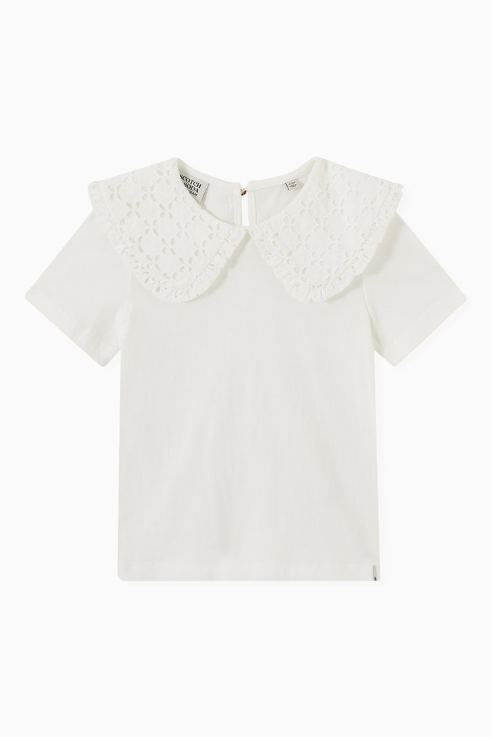 

Contrast Collar Shirt in Cotton, Neutral