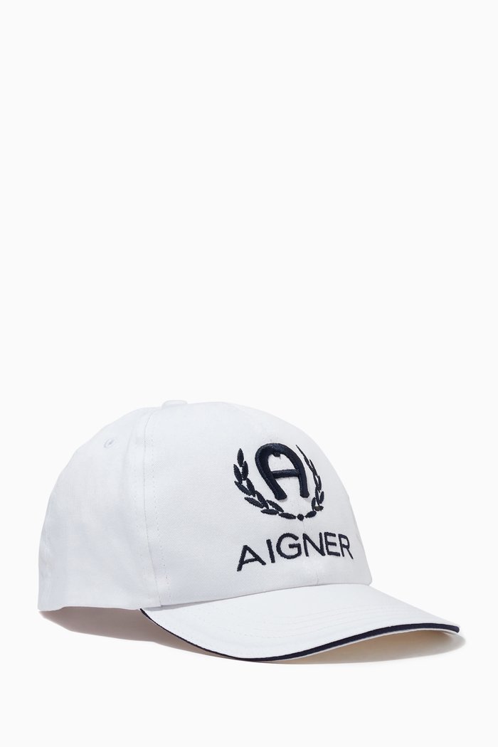 Laurel Logo Cap in Cotton Twill, White