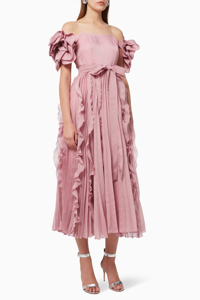 

Ruffle Belted Dress, Pink
