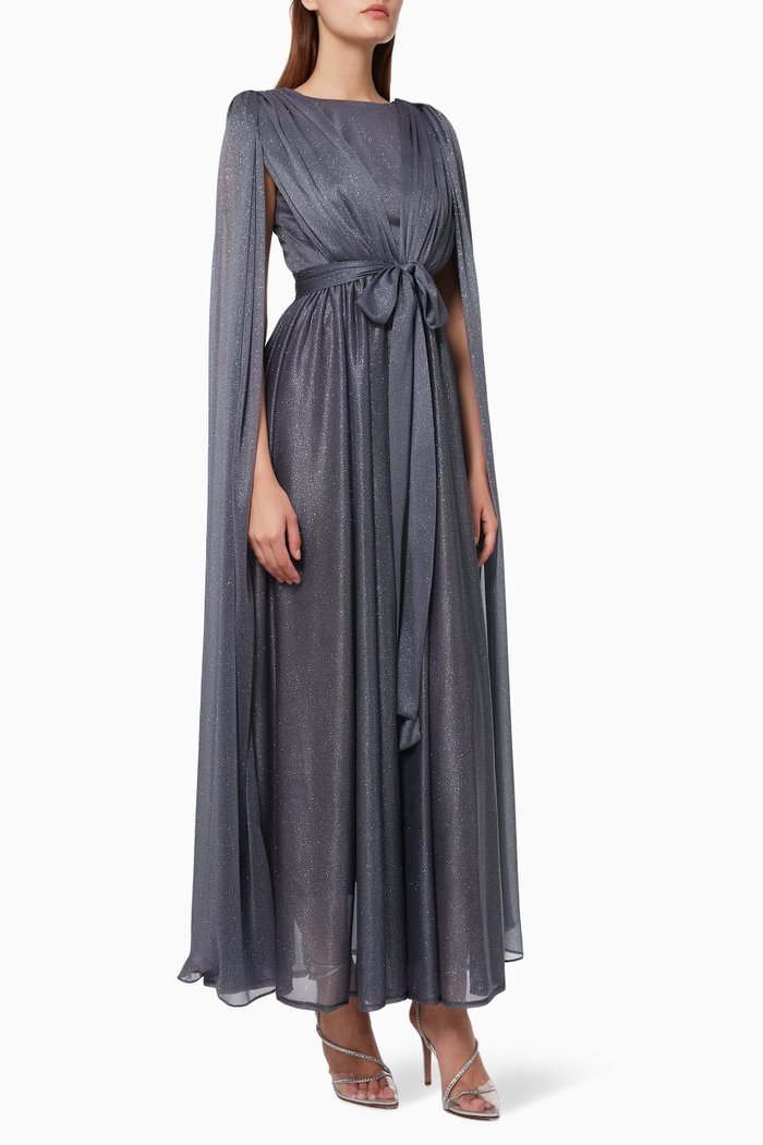 

Shimmery Cape Dress, Grey