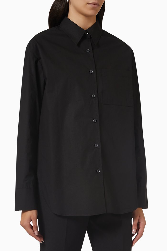 

Lui Oversized Shirt in Organic Cotton, Black