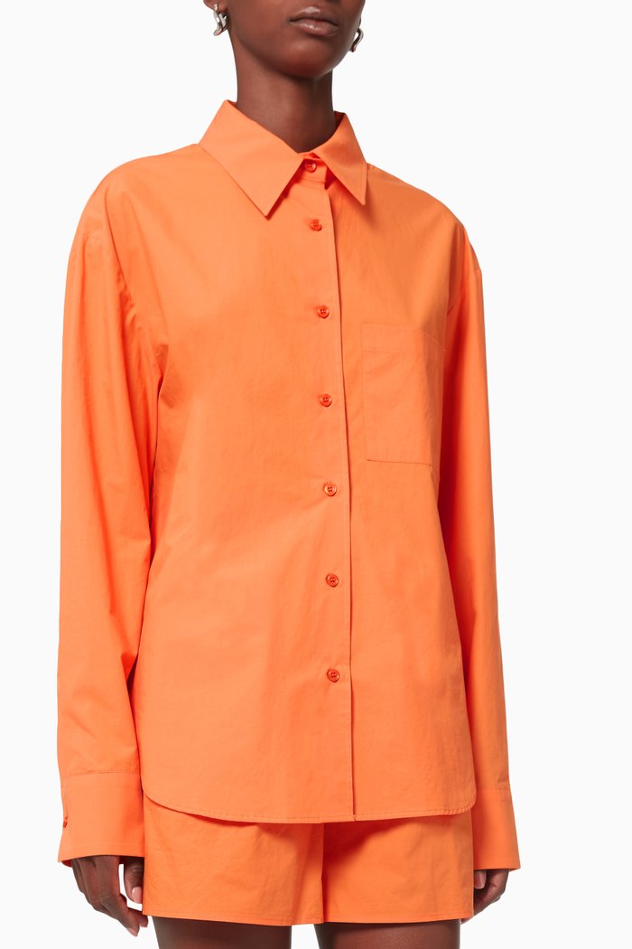 

Lui Oversized Shirt in Organic Cotton, Orange