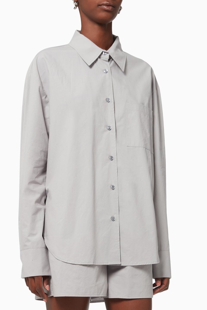

Lui Oversized Shirt in Organic Cotton, Grey