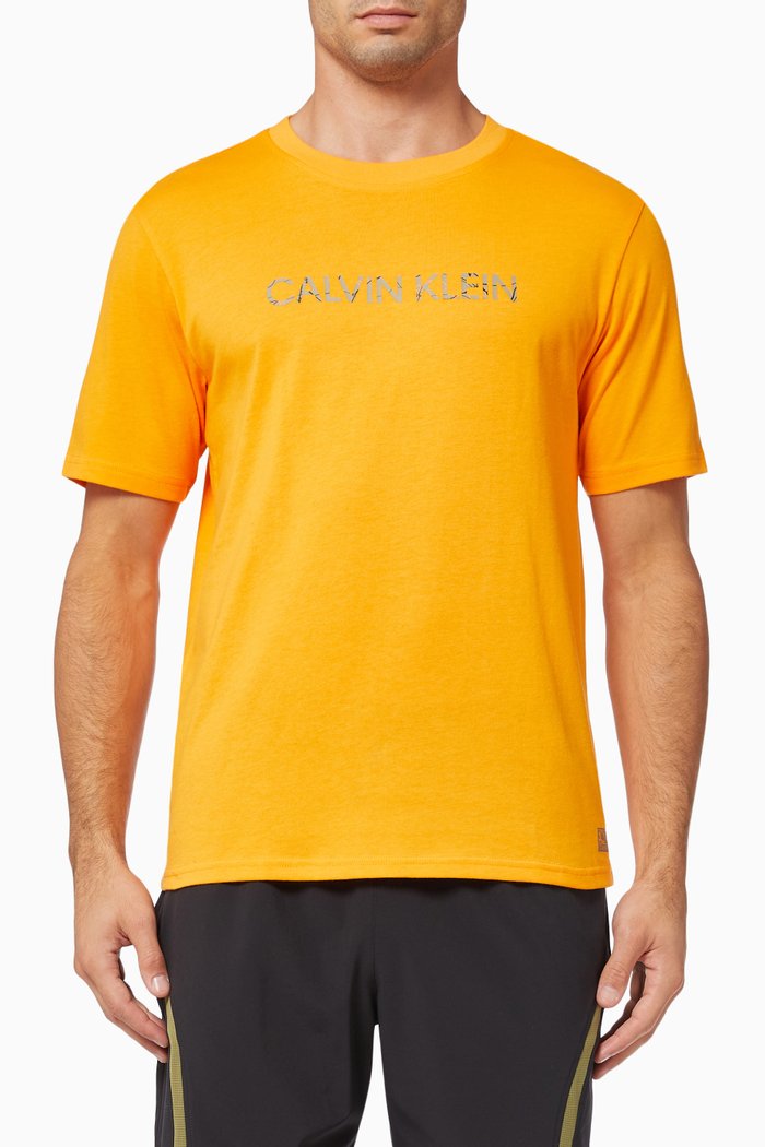 Logo Gym T-shirt in Jersey Blend, Orange