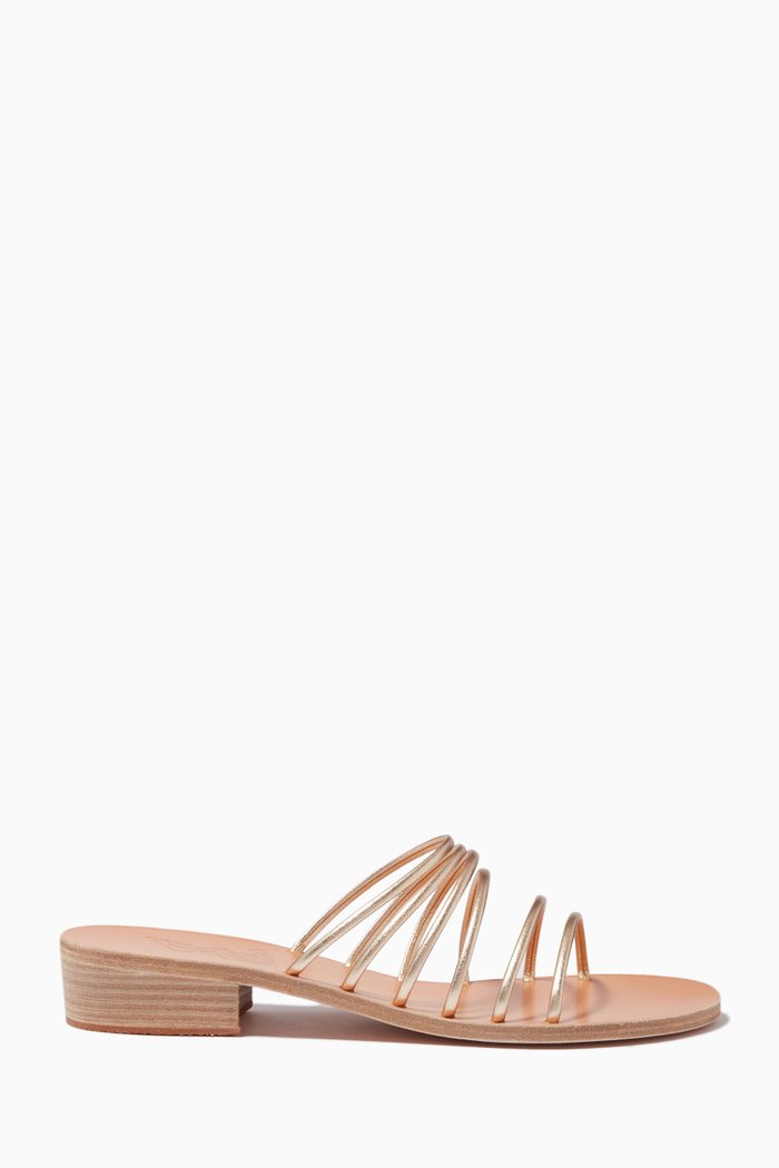

The Sani Heels in Vachetta Leather, Gold
