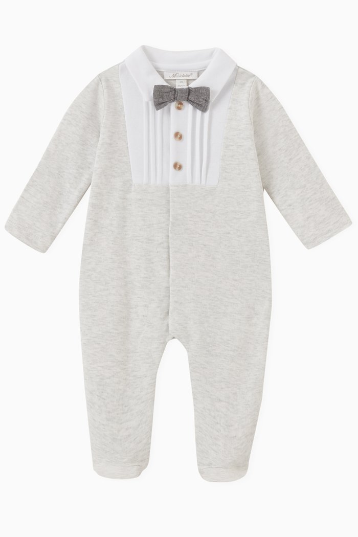

Tuxedo Footed Overall in Cotton, Grey