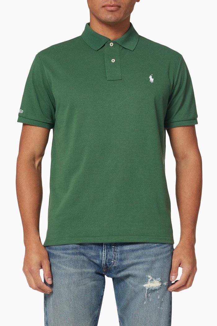 

Polo Shirt in Recycled Mesh, Green