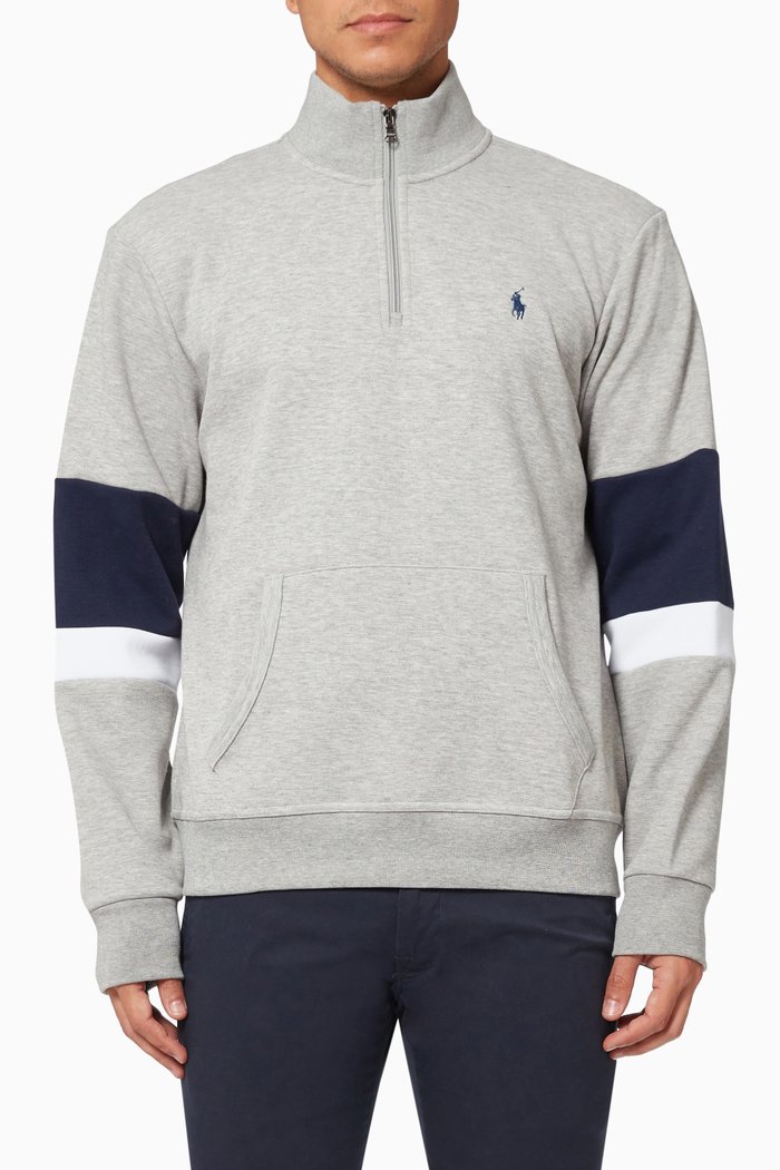 

Sweatshirt in Double-Knit Mesh, Grey