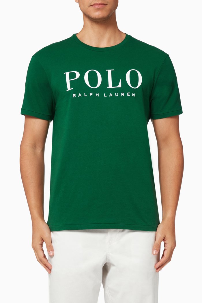 

Custom Slim Fit Logo T-shirt in Cotton Jersey, Green