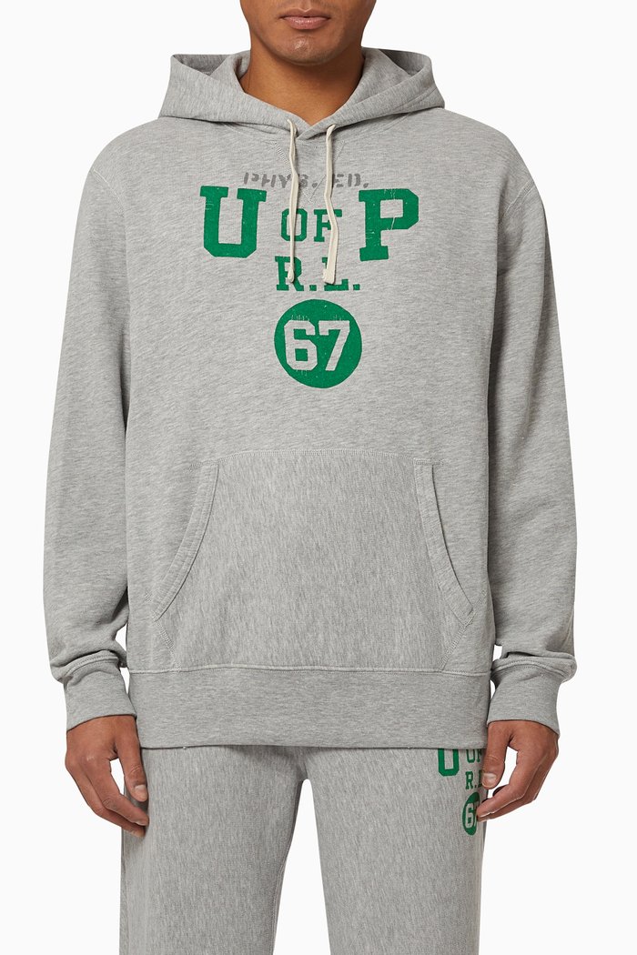 

Varsity Logo Hoodie in Jersey, Grey