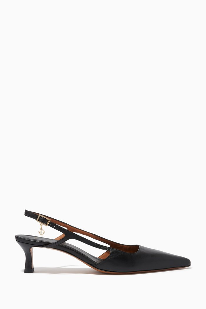 

Slingback Pumps in Leather, Black