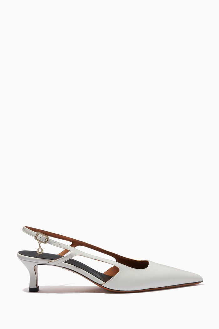 

Slingback Pumps in Leather, White