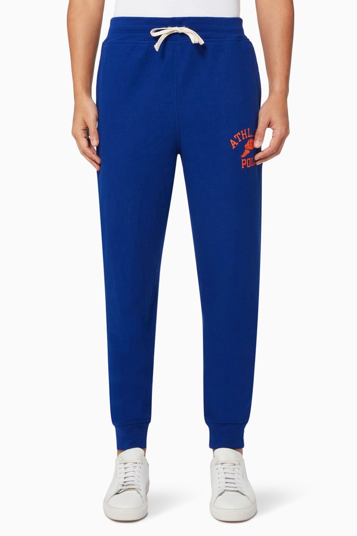 

Graphic Sweatpants in Cotton Blend Fleece, Blue