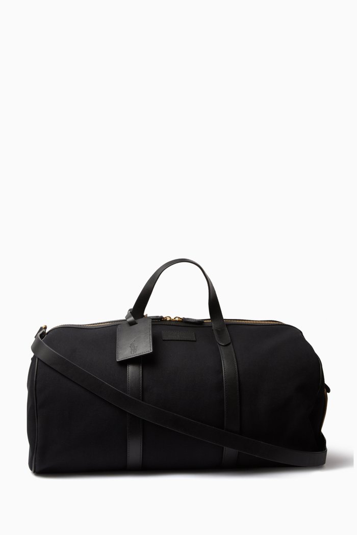 

Duffle Bag in Canvas & Leather, Black