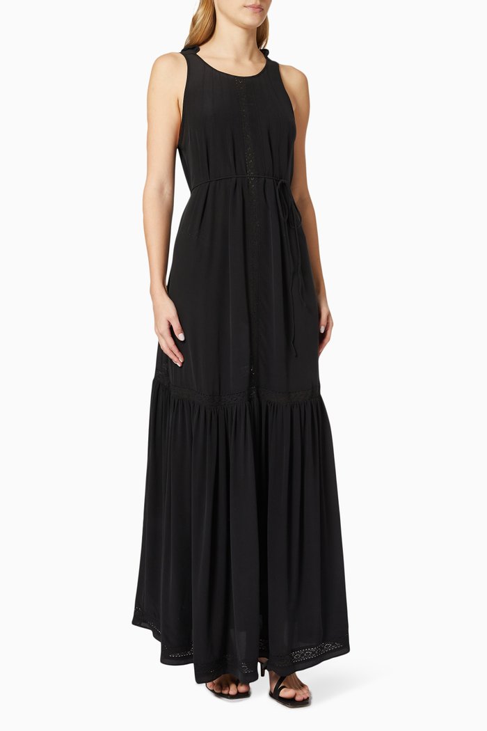 

Angelica Maxi Dress in Silk, Black