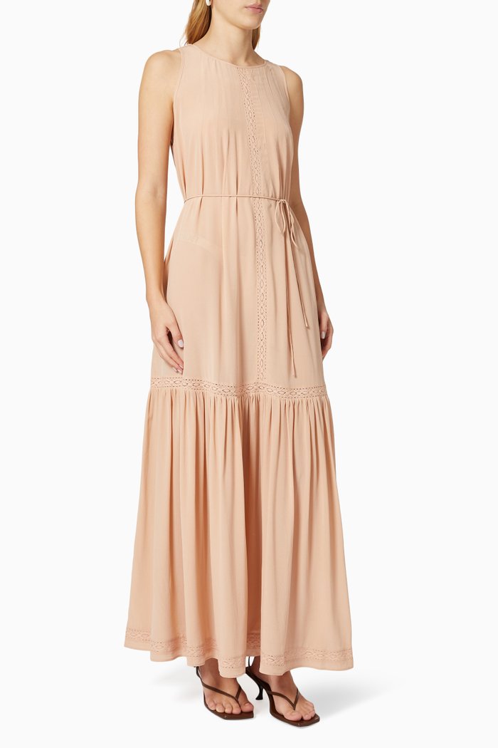 

Angelica Maxi Dress in Silk, Pink