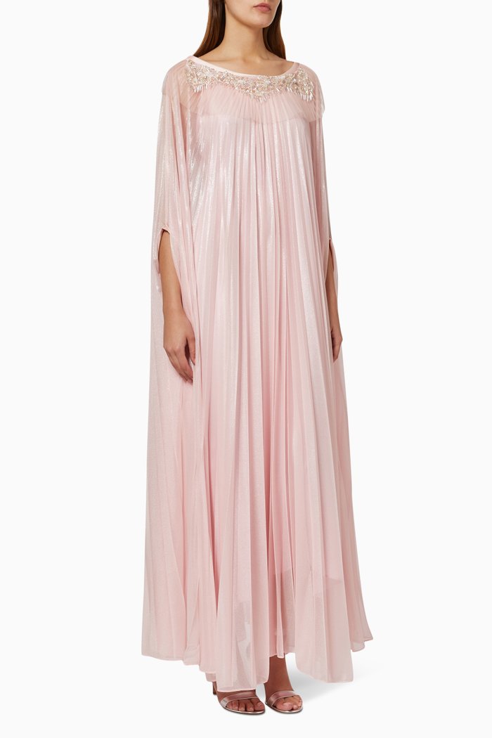 

Embellished Pleated Dress, Pink