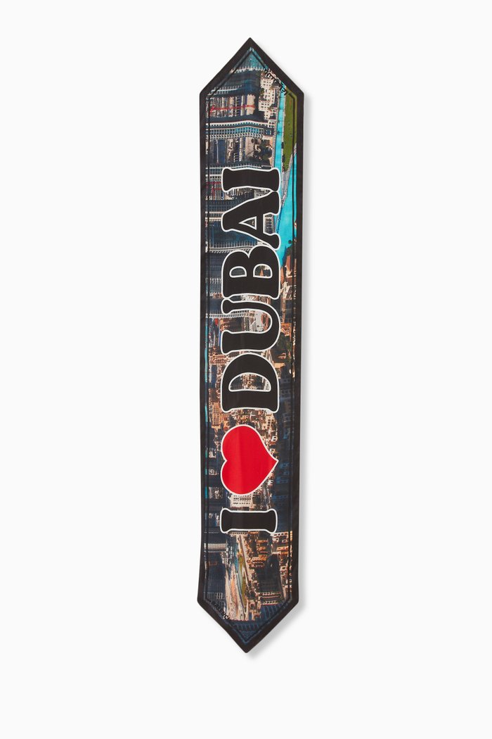 

Dubai Skinny Scarf in Silk, Blue