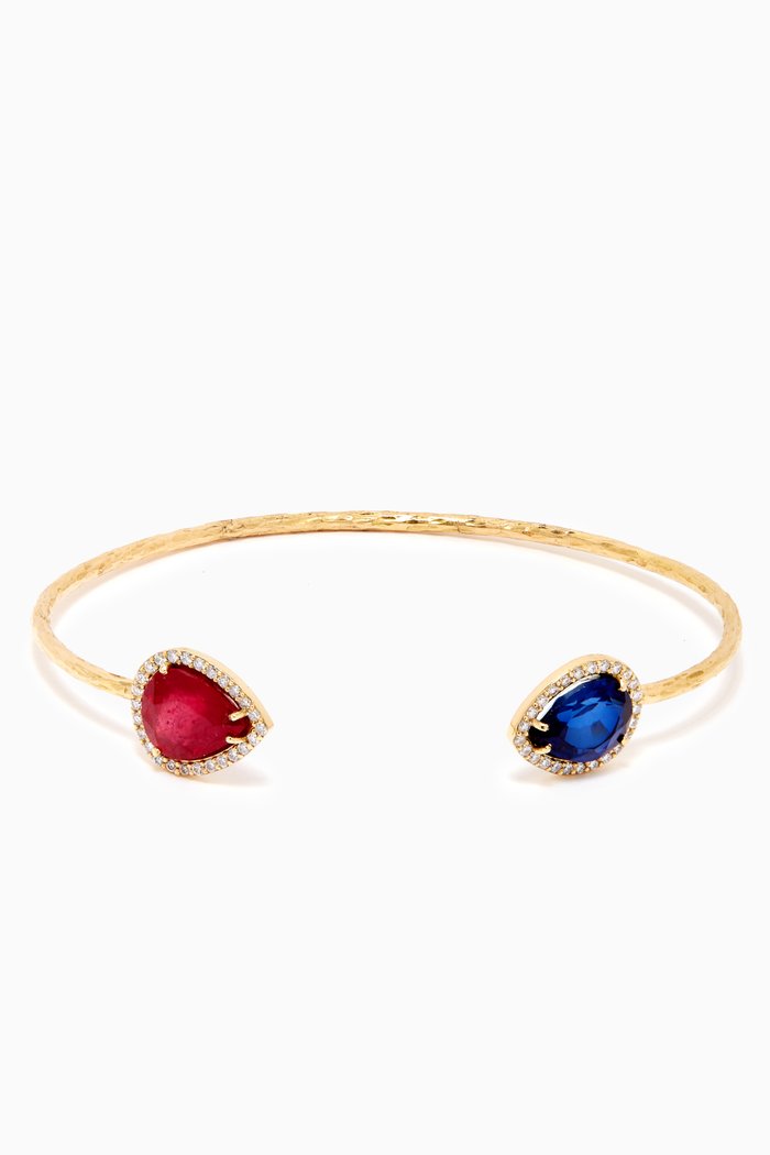 

Emerald & Sapphire Bracelet with Diamonds in 18kt Yellow Gold