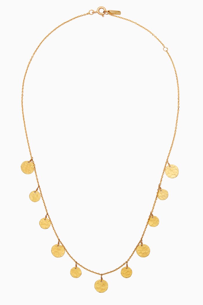 

Large Hammered Coin Necklace in 18kt Yellow Gold