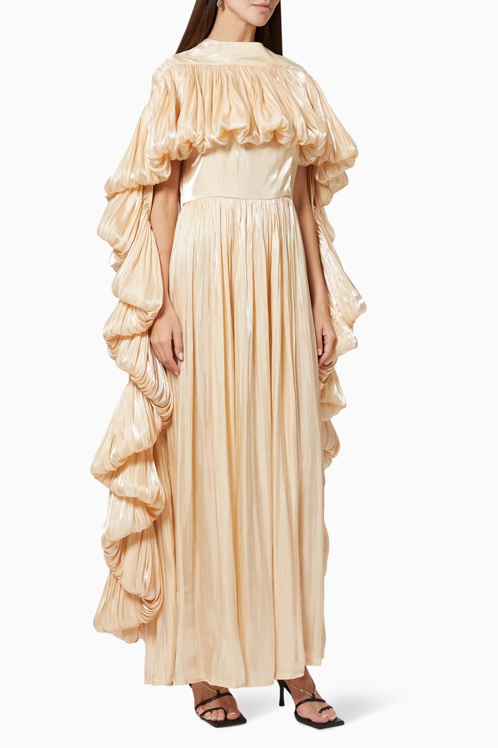 

Cape & Dress Set in Satin, Neutral