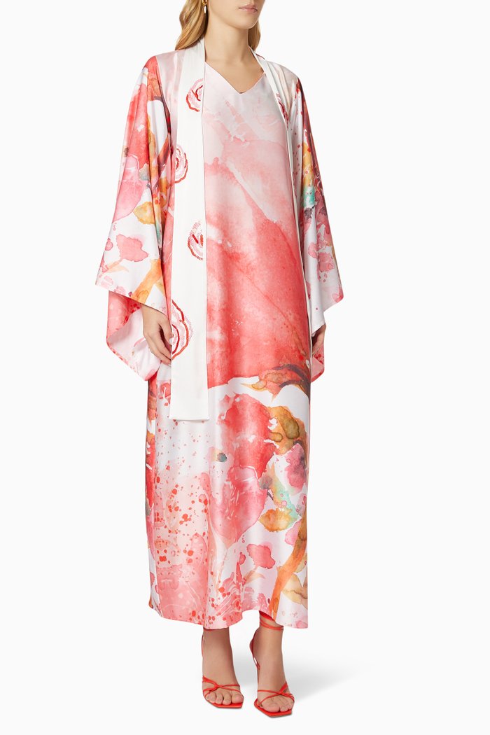 

Sequinned Maxi Dress in Satin, Multicolour