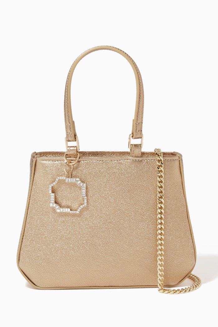 

Rita Mini Shopper Bag in Metallic Nappa, Gold