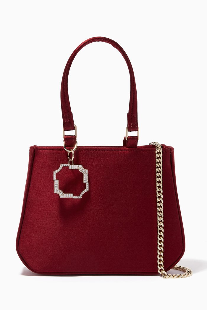 

Rita Mini Shopper Bag in Satin, Burgundy