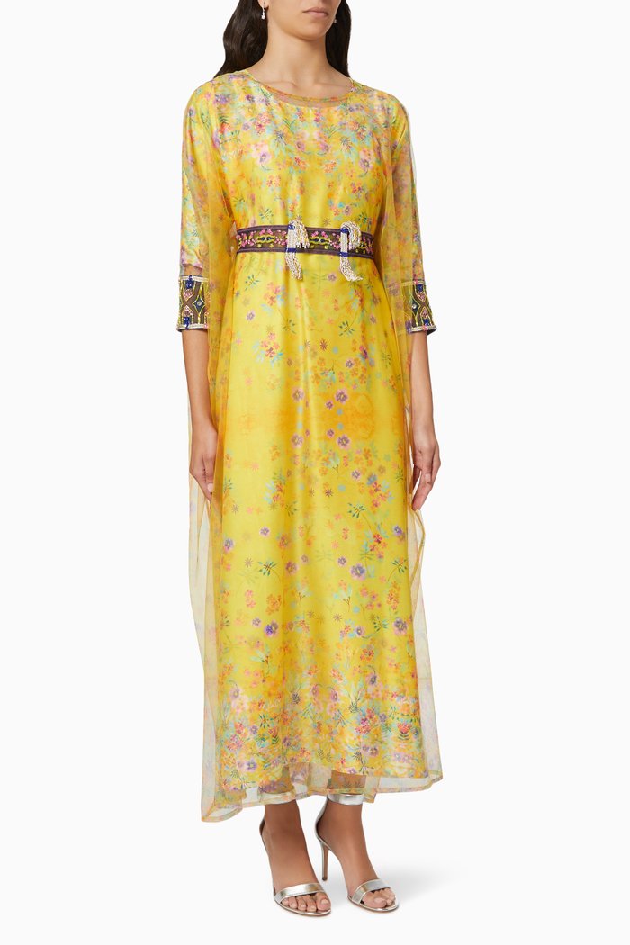 

Floral Thoub in Tulle, Yellow